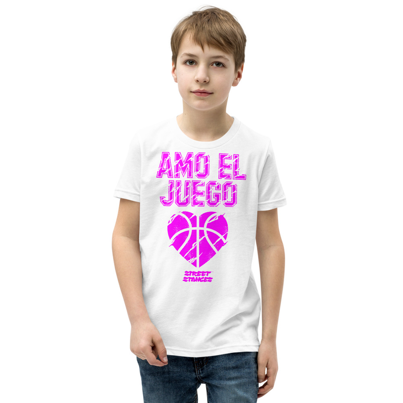 AMO EL JUEGO YOUTH BASKETBALL DRIP GRAPHIC PRINT T-SHIRT