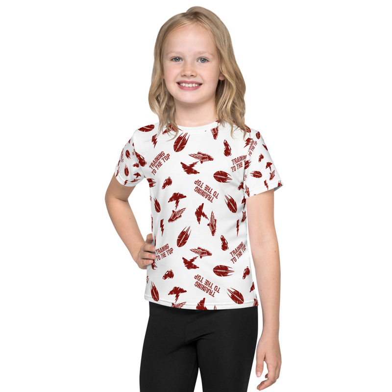 TRAINING TO THE TOP KID'S FOOTBALL DRIP GRAPHIC PATTERN T-SHIRT