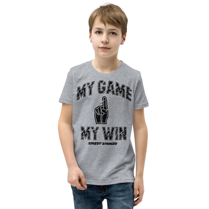 MY GAME, MY WIN YOUTH FOOTBALL DRIP GRAPHIC PRINT T-SHIRT