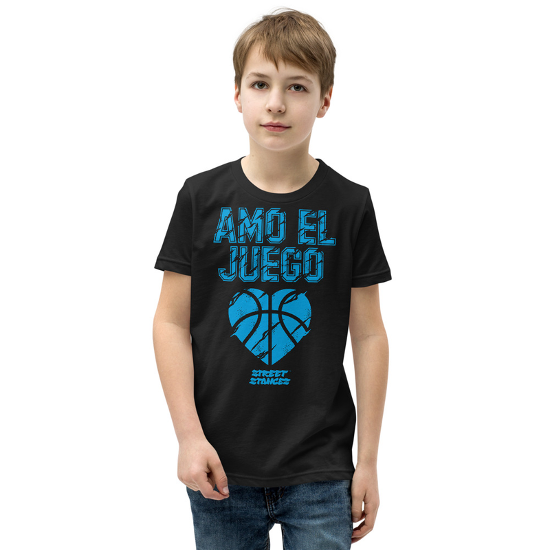 AMO EL JUEGO YOUTH BASKETBALL DRIP GRAPHIC PRINT T-SHIRT