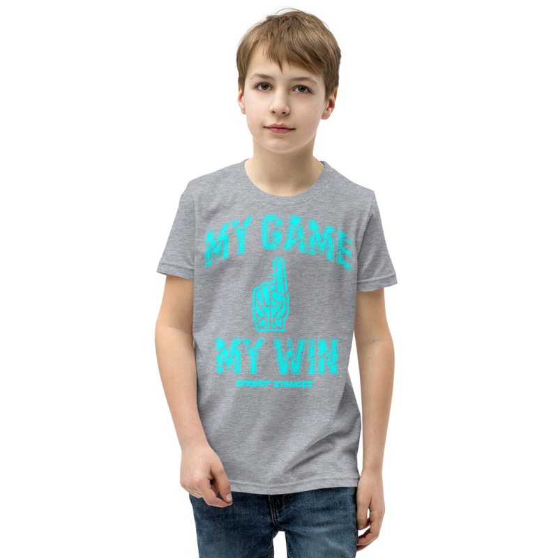 MY GAME, MY WIN YOUTH BASKETBALL DRIP GRAPHIC PRINT T-SHIRT