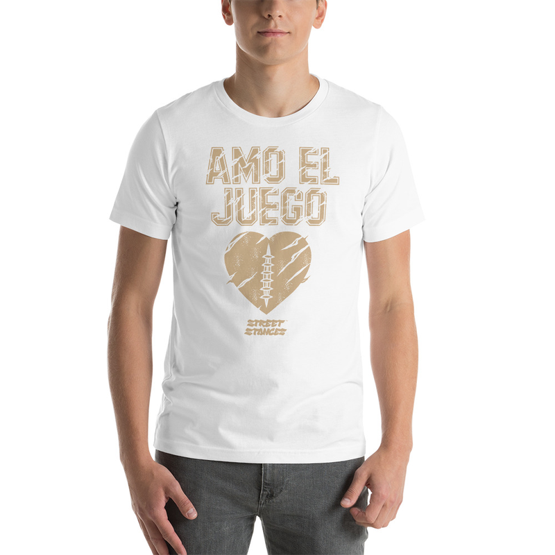 AMO EL JUEGO MEN'S FOOTBALL DRIP GRAPHIC PRINT T-SHIRT