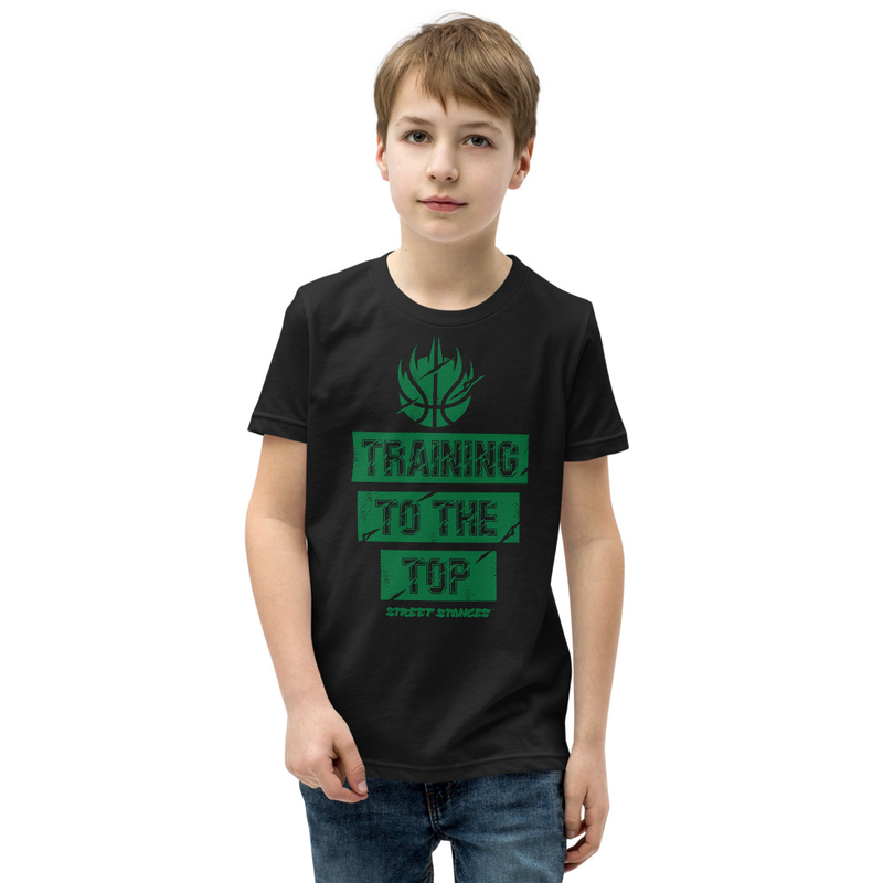 TRAINING TO THE TOP YOUTH BASKETBALL DRIP GRAPHIC PRINT T-SHIRT