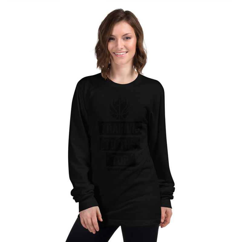 TRAINING TO THE TOP WOMEN'S BASKETBALL DRIP GRAPHIC PRINT LONG SLEEVE T- SHIRT