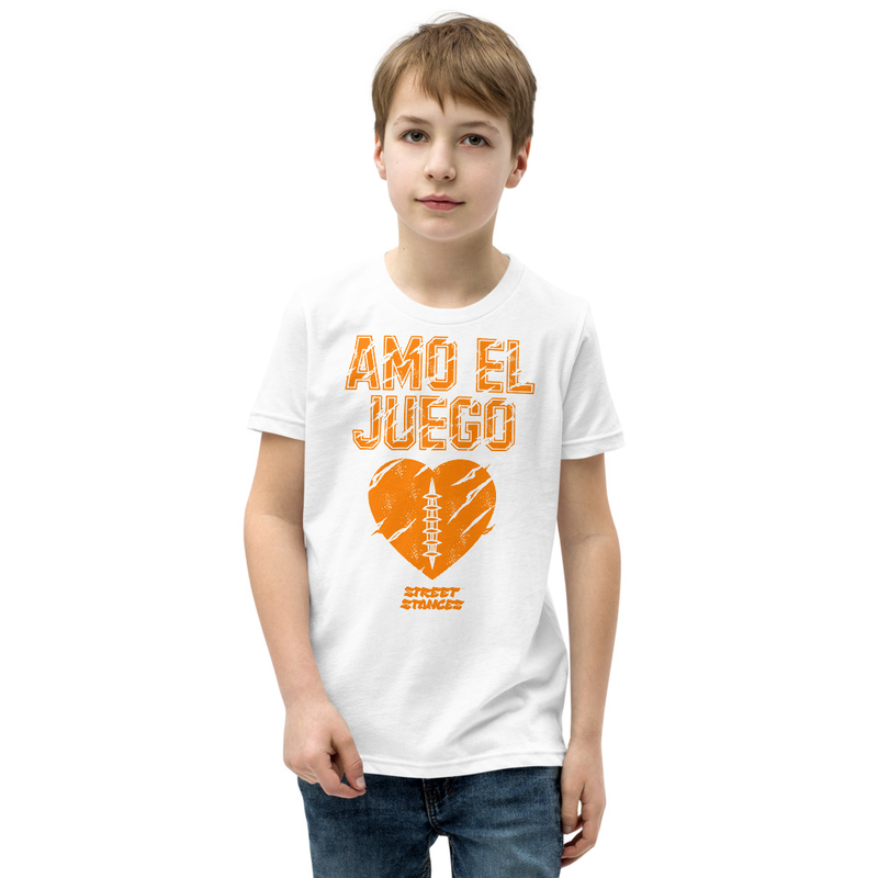 AMO EL JUEGO YOUTH FOOTBALL DRIP GRAPHIC PRINT T-SHIRT