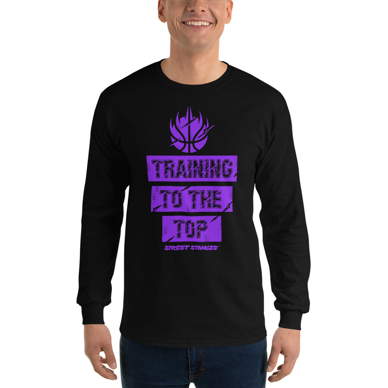TRAINING TO THE TOP MEN'S BASKETBALL DRIP GRAPHIC PRINT LONG SLEEVE T- SHIRT