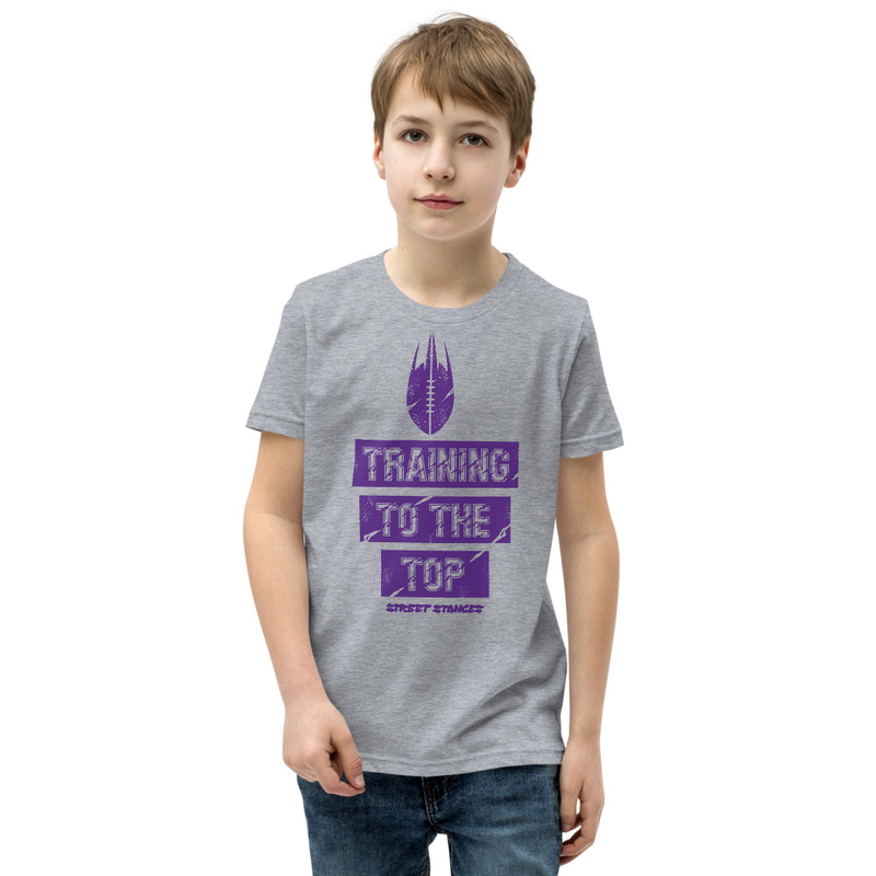 TRAINING TO THE TOP YOUTH FOOTBALL DRIP GRAPHIC PRINT T-SHIRT