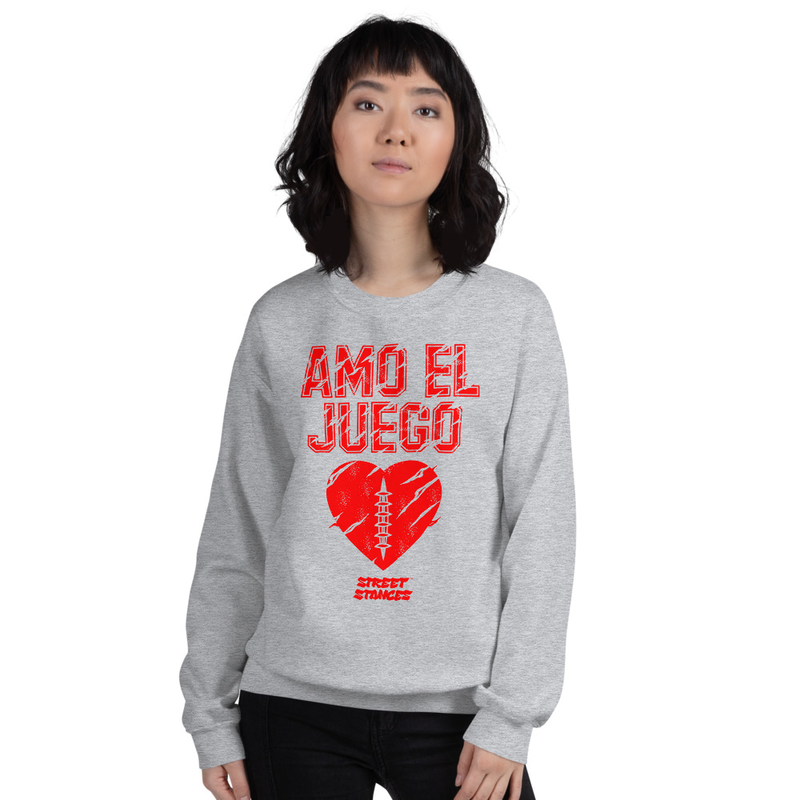 AMO EL JUEGO WOMEN'S FOOTBALL DRIP GRAPHIC PRINT CREWNECK SWEATSHIRT