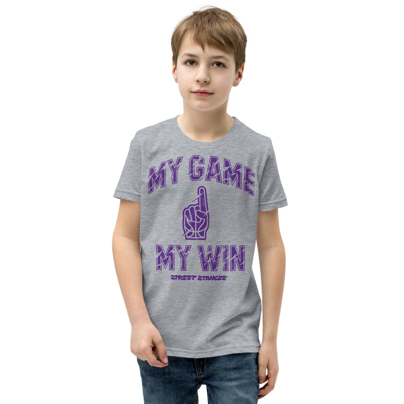 MY GAME, MY WIN YOUTH BASKETBALL DRIP GRAPHIC PRINT T-SHIRT