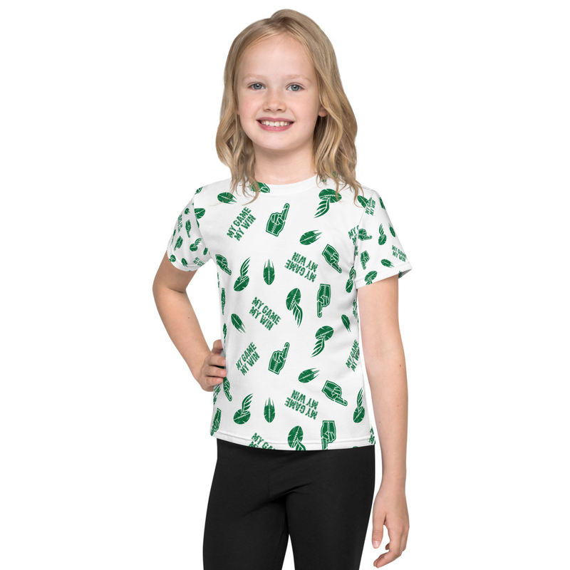 MY GAME, MY WIN KID'S FOOTBALL DRIP GRAPHIC PATTERN T-SHIRT