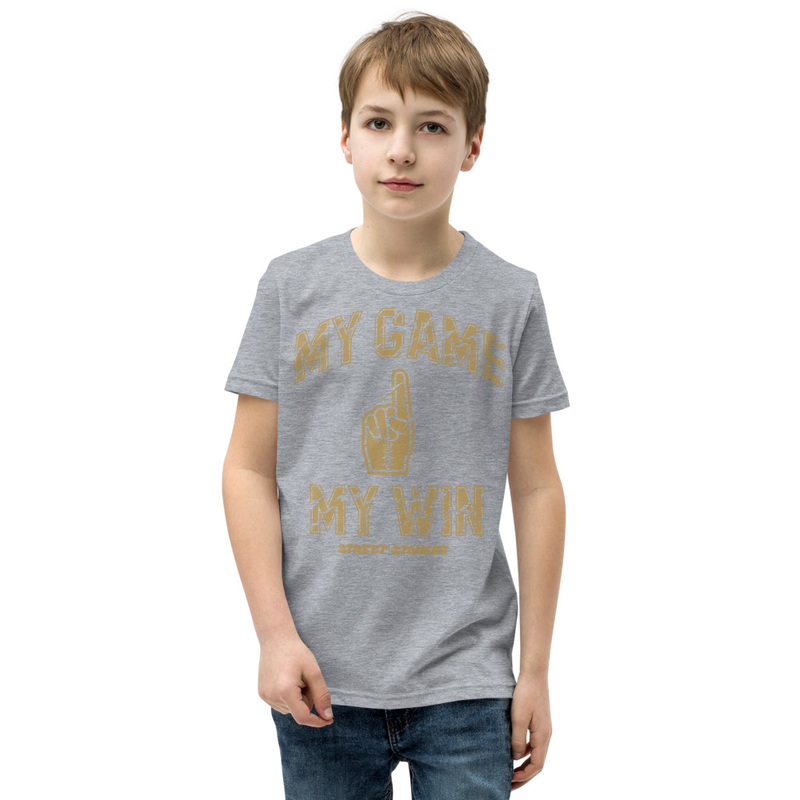 MY GAME, MY WIN YOUTH FOOTBALL DRIP GRAPHIC PRINT T-SHIRT