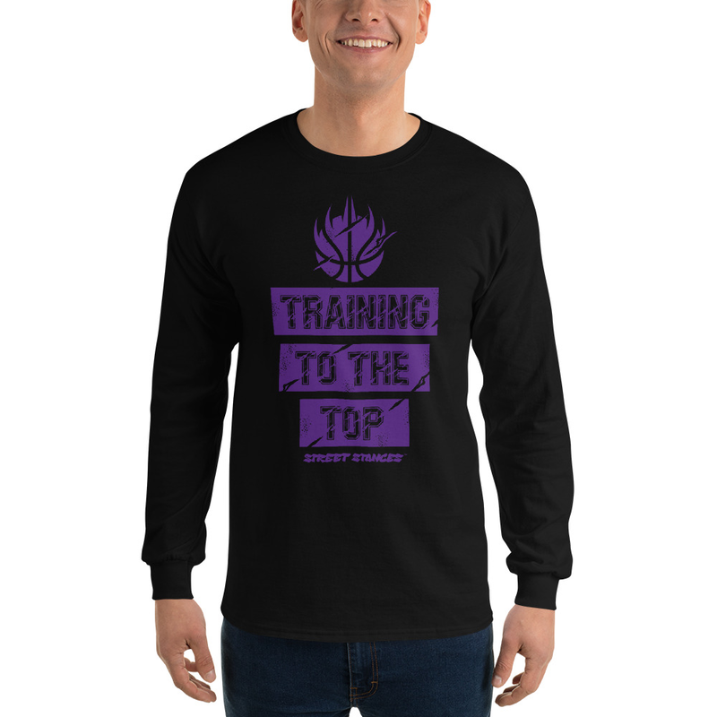 TRAINING TO THE TOP MEN'S BASKETBALL DRIP GRAPHIC PRINT LONG SLEEVE T- SHIRT