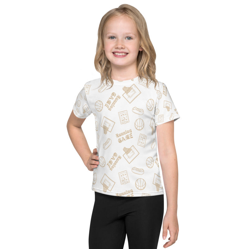 RUNNING GAME KID'S BASKETBALL DRIP GRAPHIC PATTERN T-SHIRT