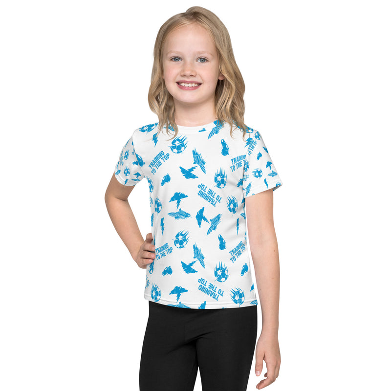 TRAINING TO THE TOP KID'S SOCCER DRIP GRAPHIC PATTERN T-SHIRT
