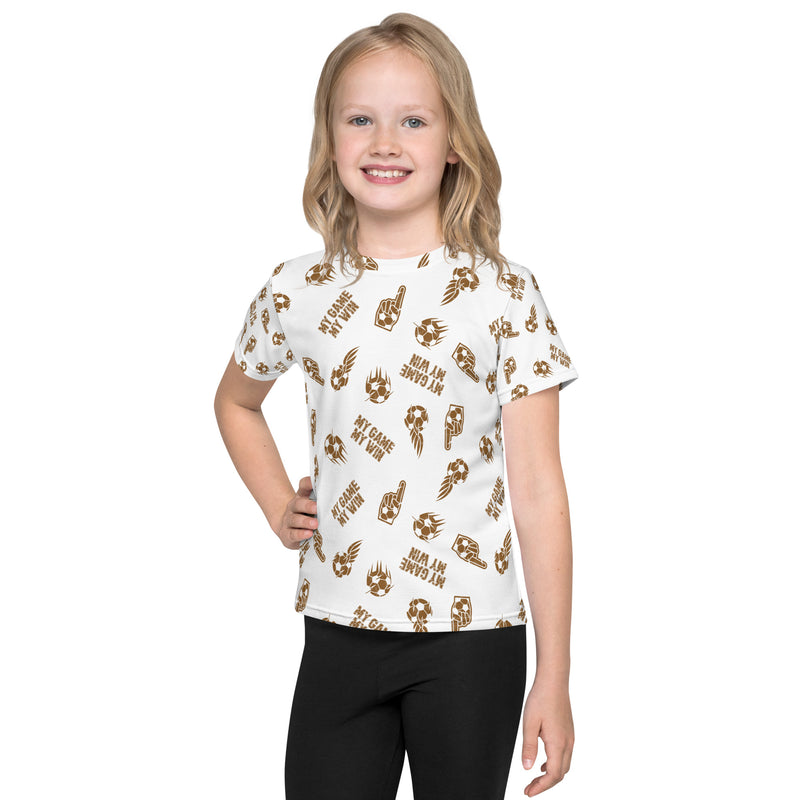 MY GAME, MY WIN KID'S SOCCER DRIP GRAPHIC PATTERN T-SHIRT