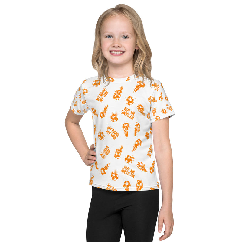 MY GAME, MY WIN KID'S SOCCER DRIP GRAPHIC PATTERN T-SHIRT