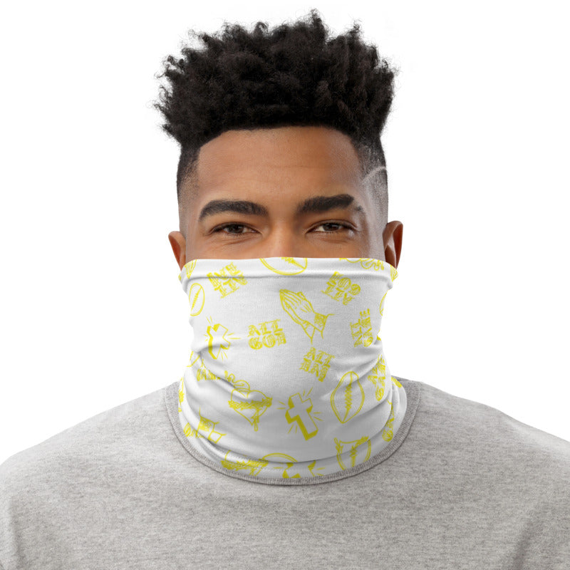 ALL GOD ALL DAY ALL GAME FOOTBALL DRIP GRAPHIC PATTERN NECK GAITER