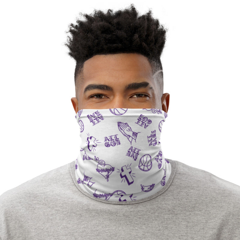 ALL GOD ALL DAY ALL GAME BASKETBALL DRIP GRAPHIC PATTERN NECK GAITER