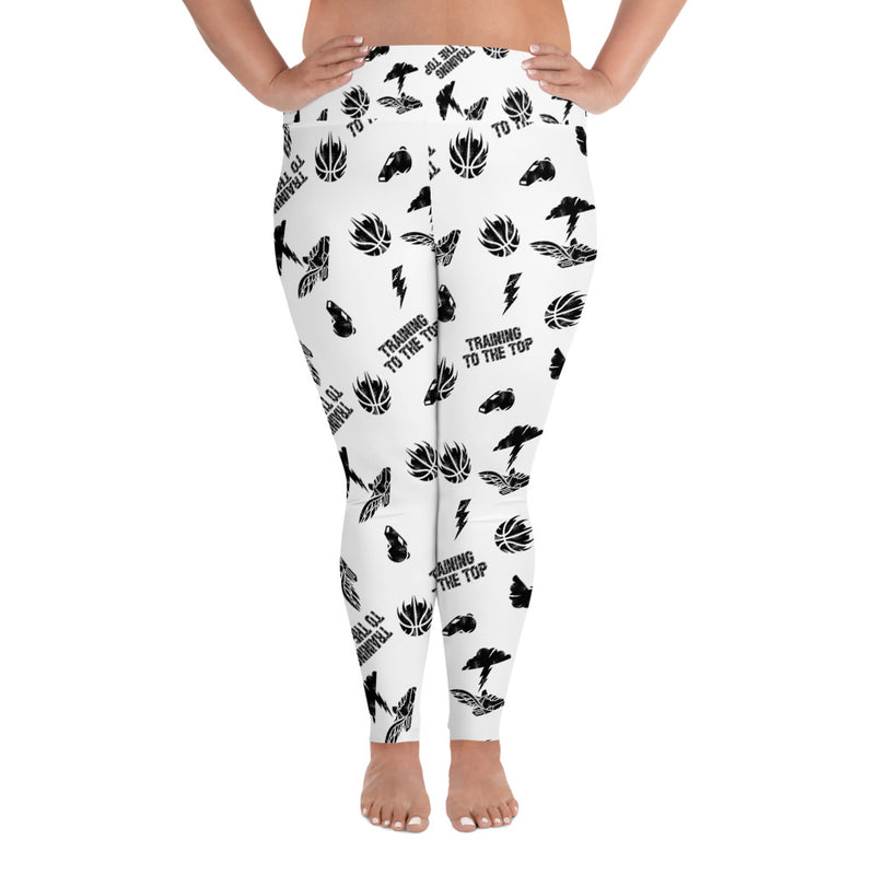 TRAINING TO THE TOP WOMEN'S BASKETBALL DRIP GRAPHIC PATTERN PLUS SIZE LEGGINGS
