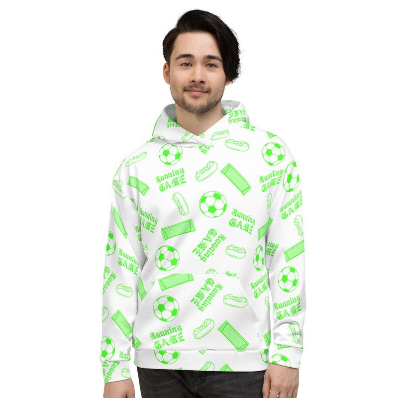 RUNNING GAME MEN'S SOCCER DRIP GRAPHIC PATTERN HOODIE SWEATSHIRT