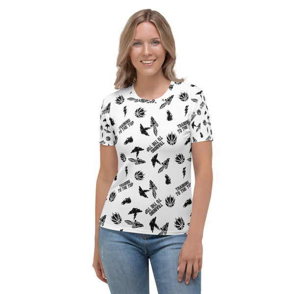 TRAINING TO THE TOP WOMEN'S BASKETBALL DRIP GRAPHIC PATTERN T-SHIRT