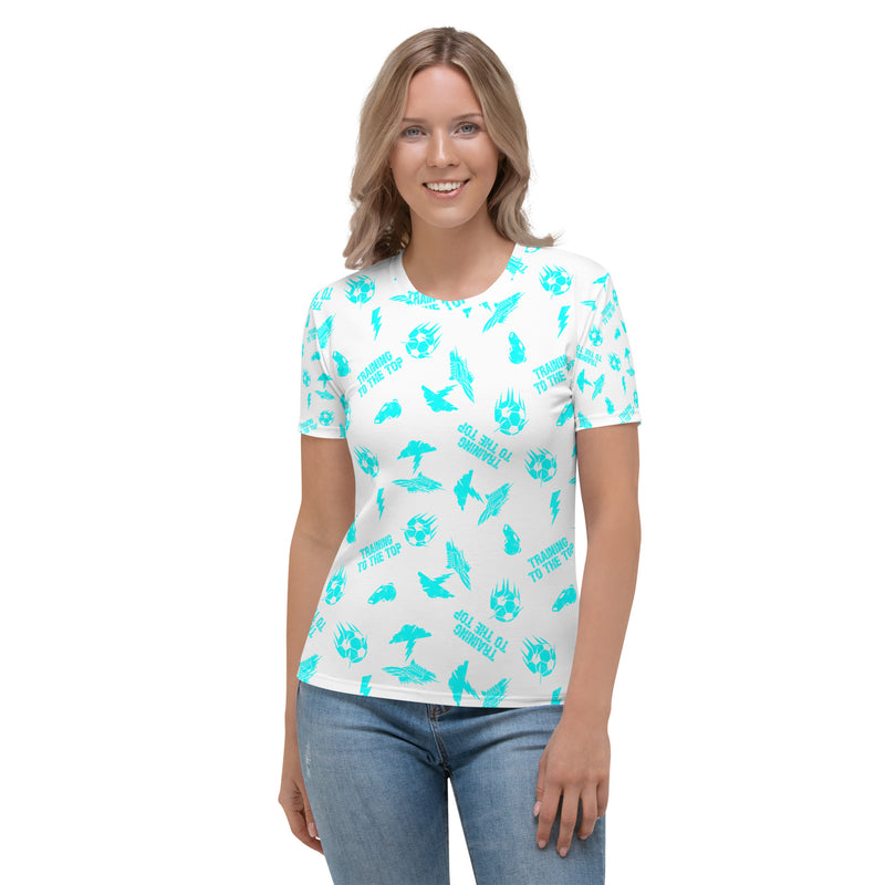 TRAINING TO THE TOP WOMEN'S SOCCER DRIP GRAPHIC PATTERN T-SHIRT