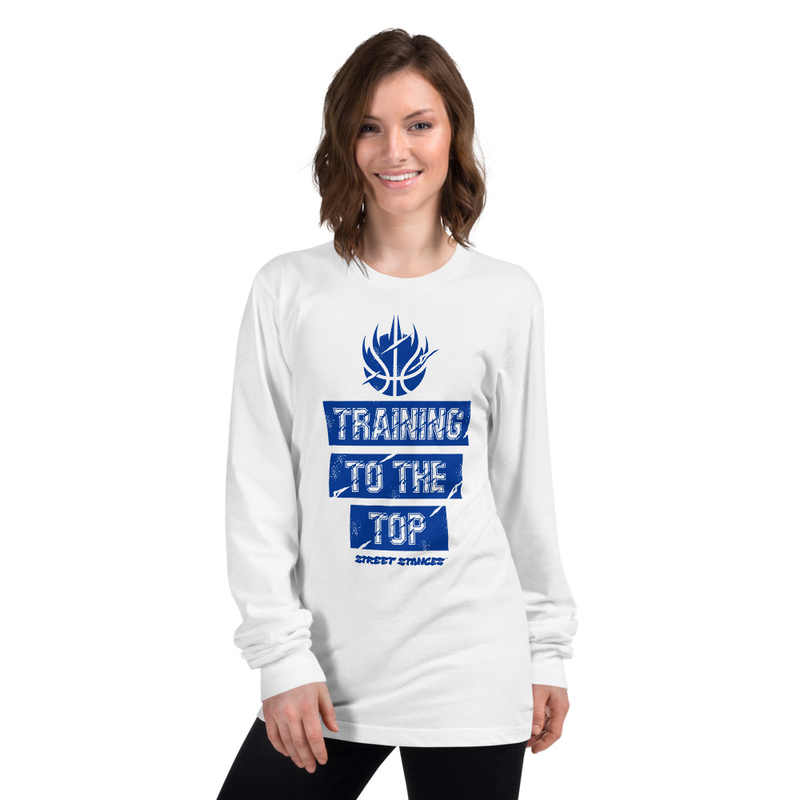 TRAINING TO THE TOP WOMEN'S BASKETBALL DRIP GRAPHIC PRINT LONG SLEEVE T- SHIRT