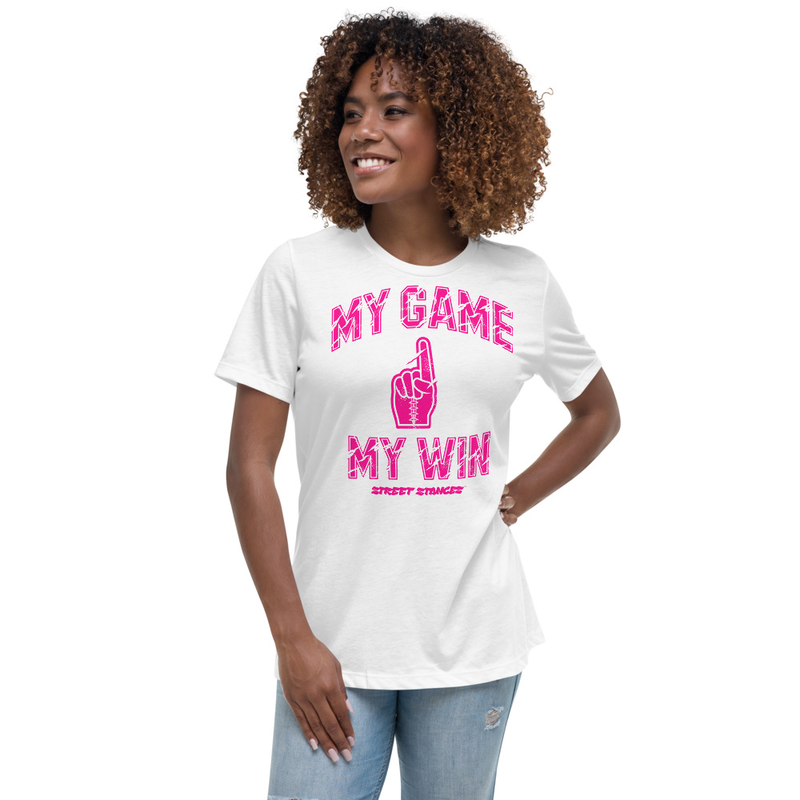 MY GAME, MY WIN WOMEN'S FOOTBALL DRIP GRAPHIC PRINT T-SHIRT