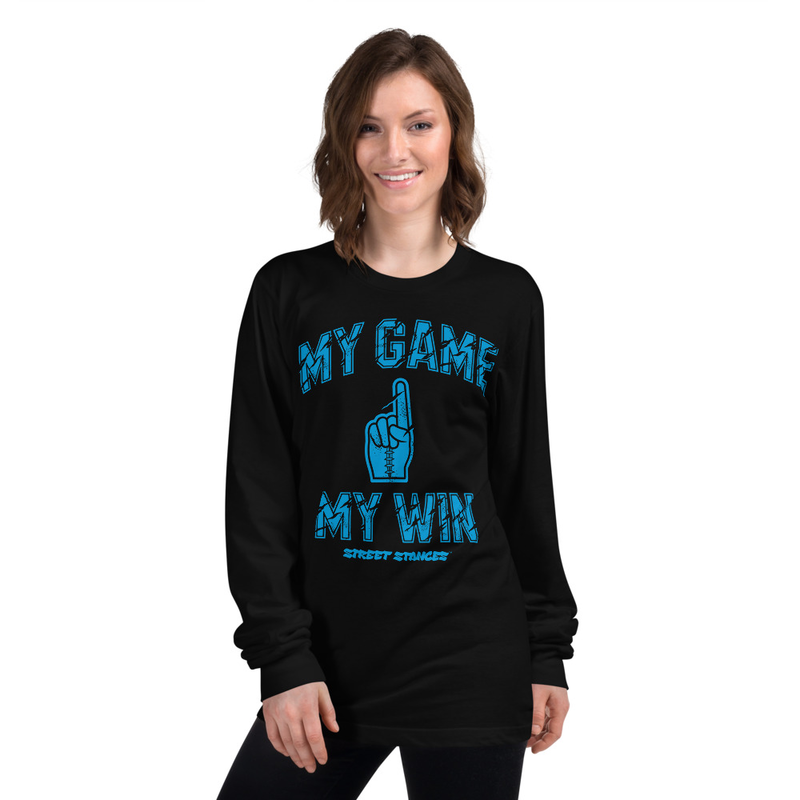 MY GAME, MY WIN WOMEN'S FOOTBALL DRIP GRAPHIC PRINT LONG SLEEVE T- SHIRT