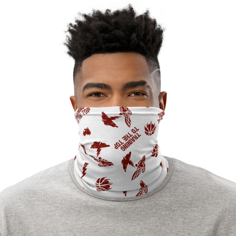 TRAINING TO THE TOP BASKETBALL DRIP GRAPHIC PATTERN NECK GAITER