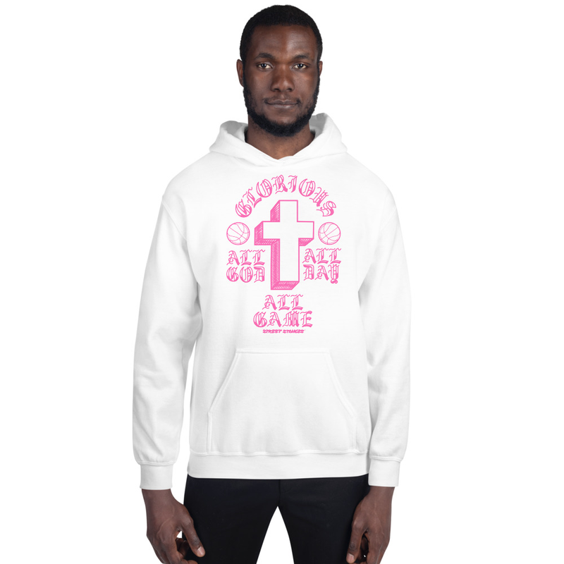 ALL GOD ALL DAY ALL GAME MEN'S BASKETBALL DRIP GRAPHIC PRINT HOODIE SWEATSHIRT