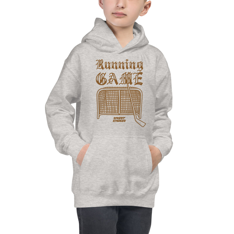 RUNNING GAME KIDS' HOCKEY DRIP GRAPHIC PRINT HOODIE SWEATSHIRT