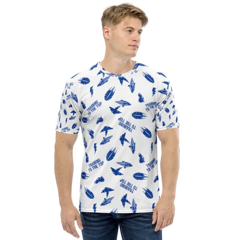 TRAINING TO THE TOP MEN'S FOOTBALL DRIP GRAPHIC PATTERN T-SHIRT