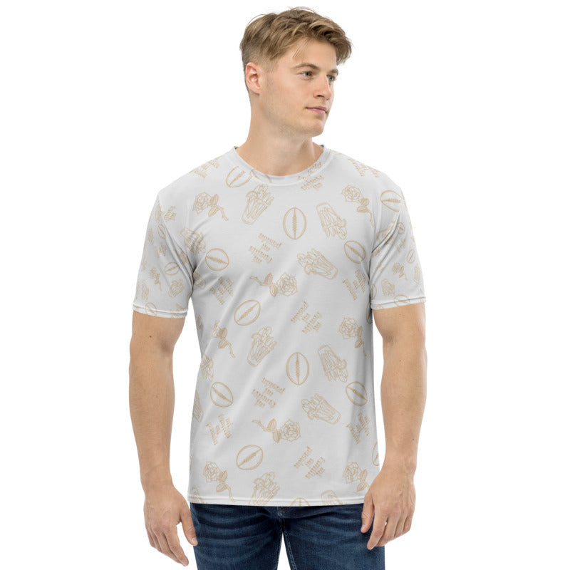 MI FAMILIA MI PASION MEN'S FOOTBALL DRIP GRAPHIC PATTERN T-SHIRT