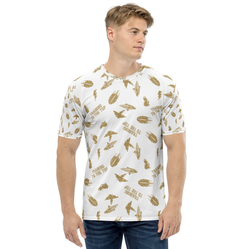 TRAINING TO THE TOP MEN'S FOOTBALL DRIP GRAPHIC PATTERN T-SHIRT