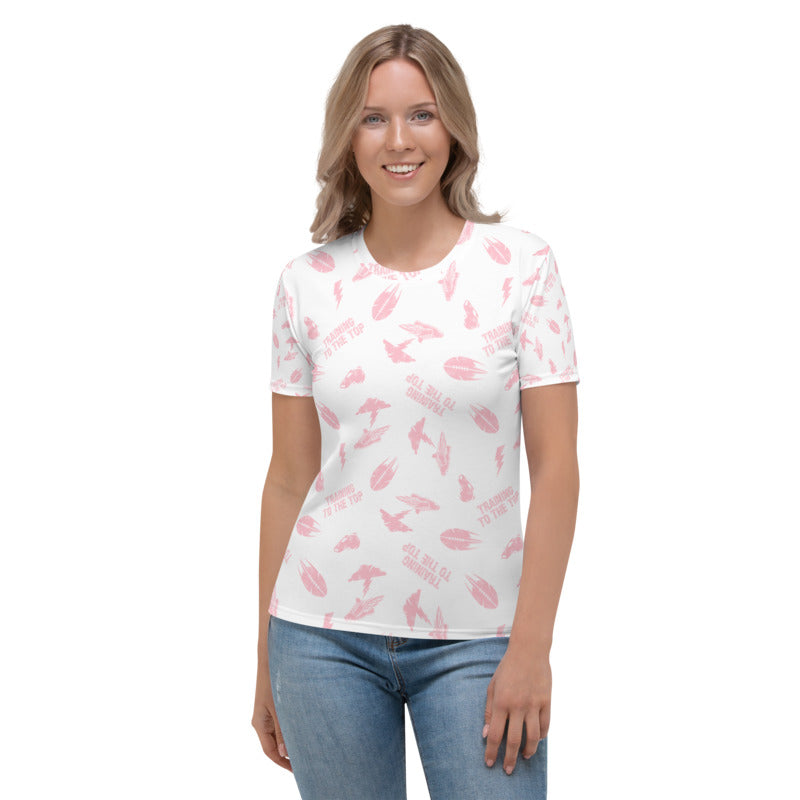 TRAINING TO THE TOP WOMEN'S FOOTBALL DRIP GRAPHIC PATTERN T-SHIRT