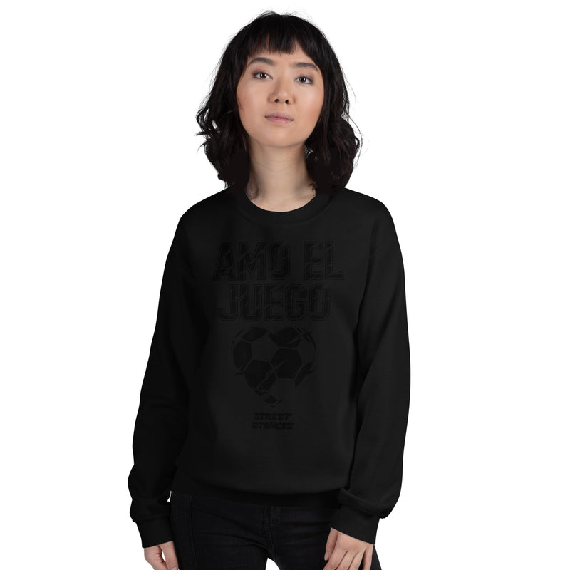 AMO EL JUEGO WOMEN'S SOCCER DRIP GRAPHIC PRINT CREWNECK SWEATSHIRT