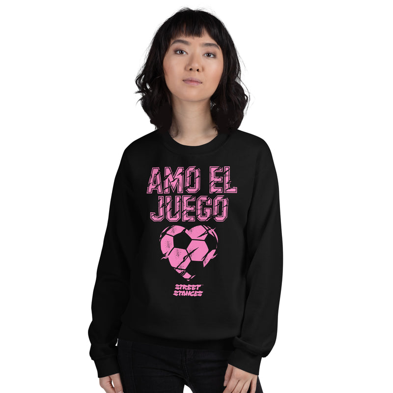 AMO EL JUEGO WOMEN'S SOCCER DRIP GRAPHIC PRINT CREWNECK SWEATSHIRT