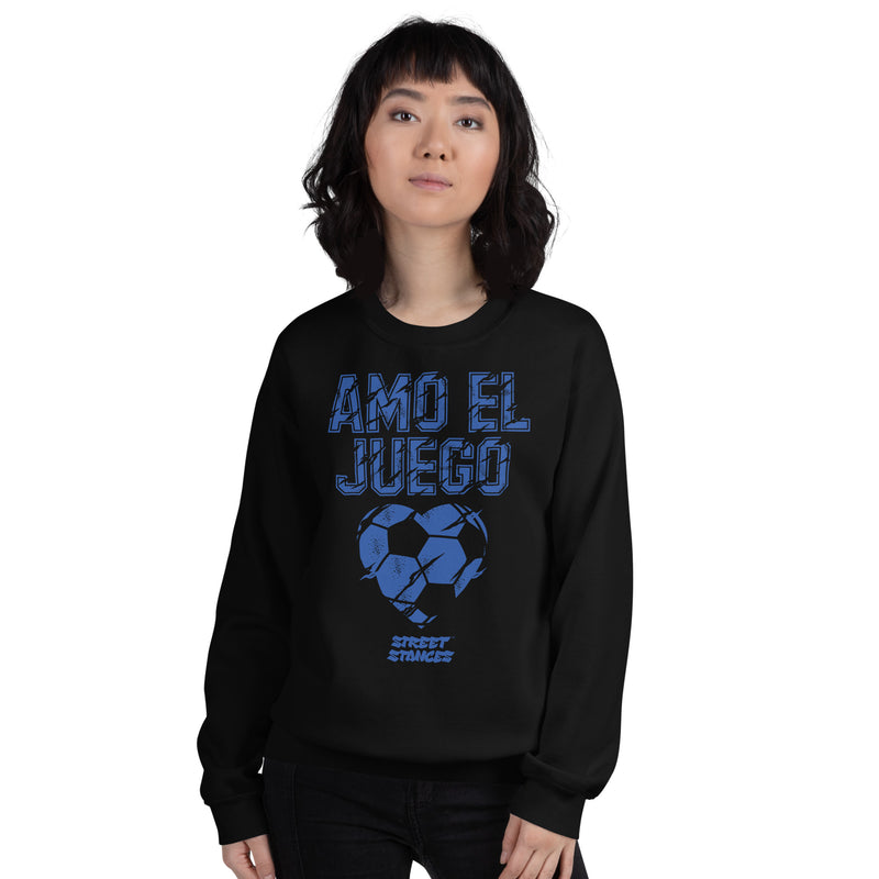 AMO EL JUEGO WOMEN'S SOCCER DRIP GRAPHIC PRINT CREWNECK SWEATSHIRT