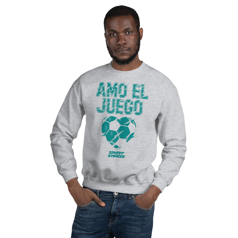 AMO EL JUEGO MEN'S SOCCER DRIP GRAPHIC PRINT CREWNECK SWEATSHIRT