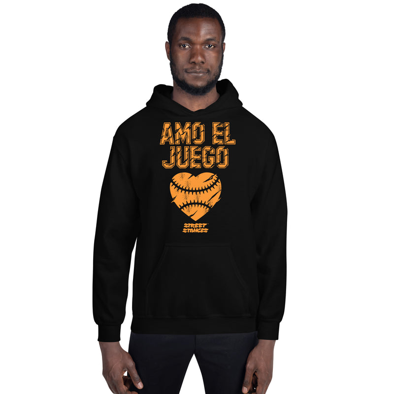 AMO EL JUEGO MEN'S BASEBALL DRIP GRAPHIC PRINT HOODIE SWEATSHIRT