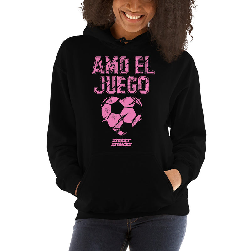 AMO EL JUEGO WOMEN'S SOCCER DRIP GRAPHIC PRINT HOODIE SWEATSHIRT