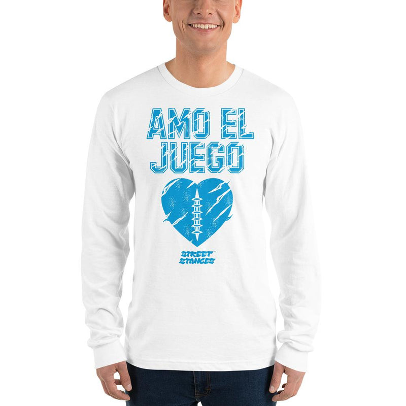 AMO EL JUEGO MEN'S FOOTBALL DRIP GRAPHIC PRINT LONG SLEEVE T-SHIRT