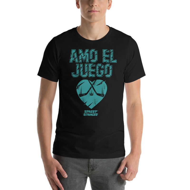 AMO EL JUEGO MEN'S HOCKEY DRIP GRAPHIC PRINT T-SHIRT