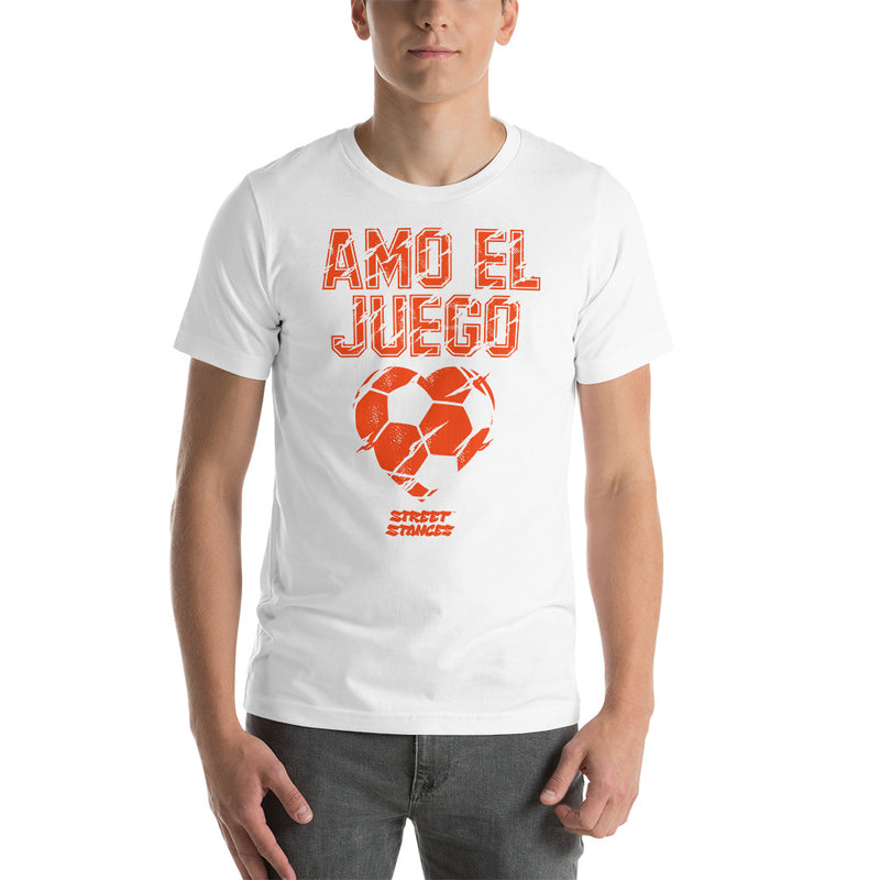 AMO EL JUEGO MEN'S SOCCER DRIP GRAPHIC PRINT T-SHIRT