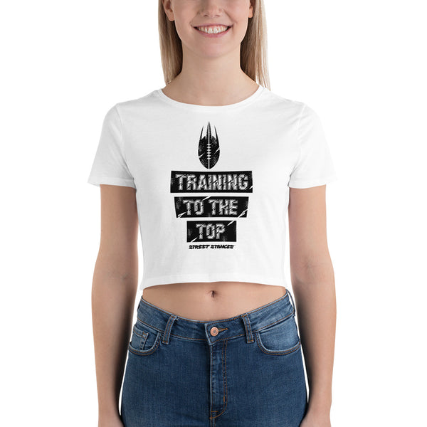 TRAINING TO THE TOP WOMEN'S FOOTBALL DRIP GRAPHIC PRINT CROP T- SHIRT