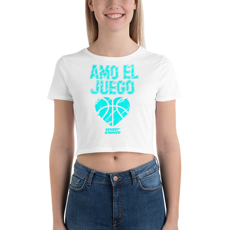AMO EL JUEGO WOMEN'S BASKETBALL DRIP GRAPHIC PRINT CROP T- SHIRT