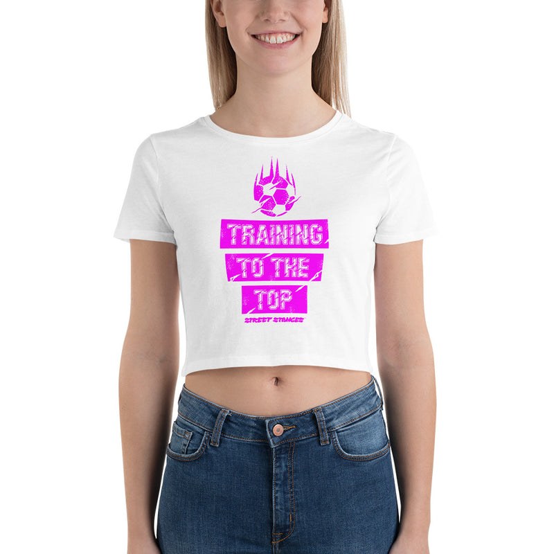 TRAINING TO THE TOP WOMEN'S SOCCER DRIP GRAPHIC PRINT CROP T- SHIRT