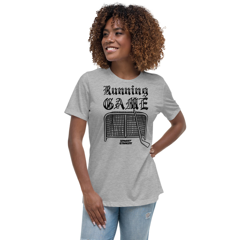 RUNNING GAME WOMEN'S HOCKEY DRIP GRAPHIC PRINT T-SHIRT