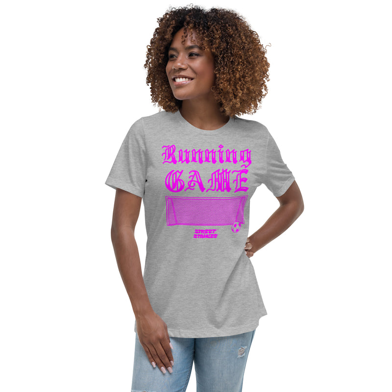 RUNNING GAME WOMEN'S SOCCER DRIP GRAPHIC PRINT T-SHIRT